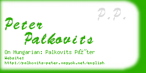 peter palkovits business card